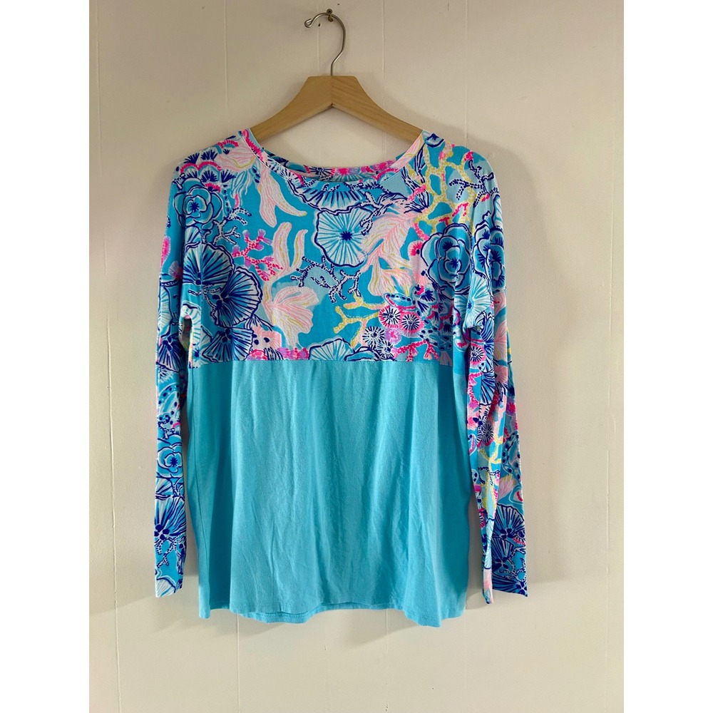 Lilly Pulitzer Finn Top in Light Blue sz S - Picture 2 of 4